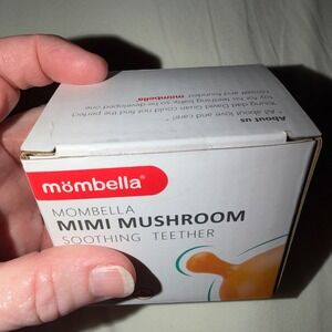 Mombella Mimi Mushroom Soothing Teether Orange Silicone 0-6 Months BPA Free New